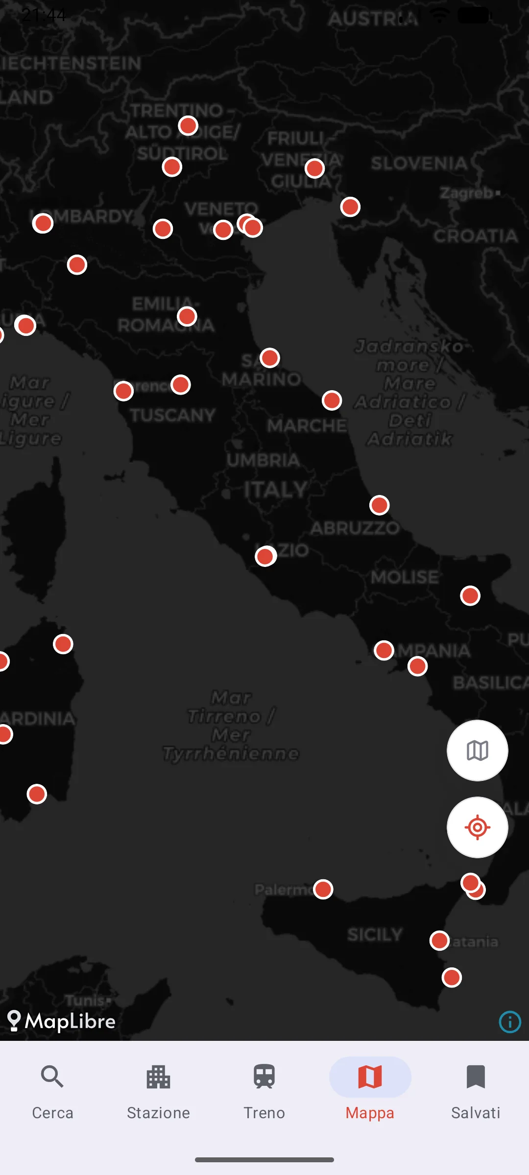 Tutte le stazioni d'Italia
